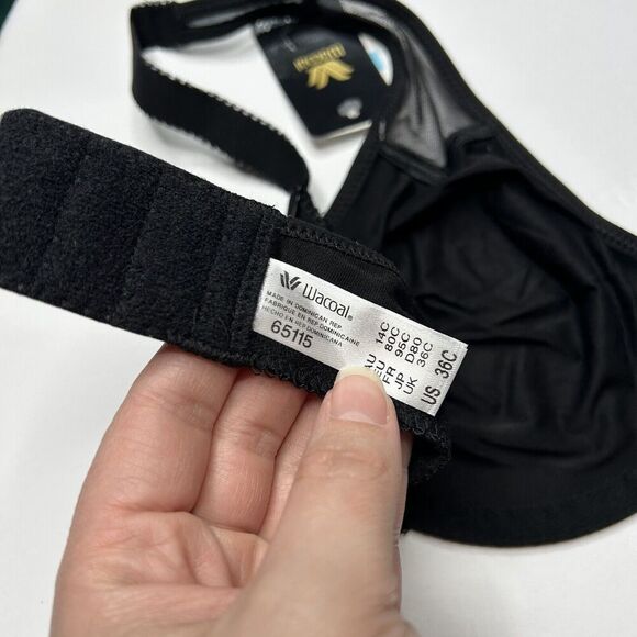 New Wacoal Black Unlined Underwire Bra 36C - Picture 4 of 7